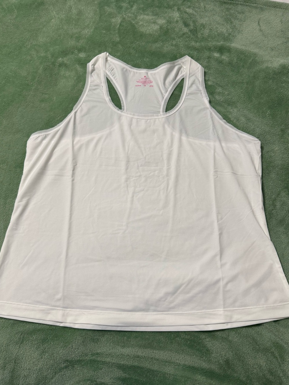 Lot of 4 Breezies White Razorback Tank Tops Size 1X - Picture 2 of 5